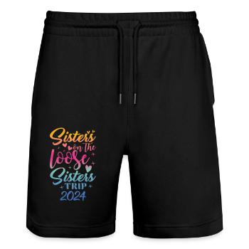 Sœurs sur le voyage de réunion des filles lâches - Short de jogging bio TRAINER Stanley/Stella unisexe - noir - Devant - Nik (191cm) & Marisol (170cm)