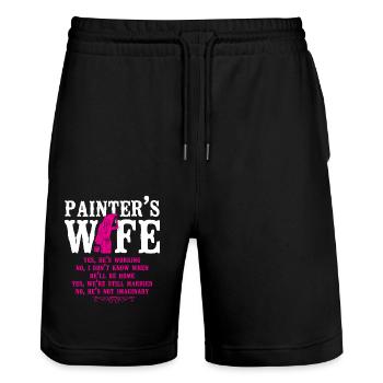 House Painter Decorator Wife - Stanley/Stella Trainer Unisex Organic Jogging Shorts - black - Front - Nik (191cm) & Marisol (170cm)
