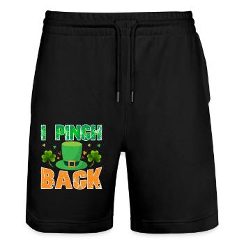 I Pinch Back St. Patrick's Day - Stanley/Stella Trainer Unisex Organic Jogging Shorts - black - Front - Nik (191cm) & Marisol (170cm)