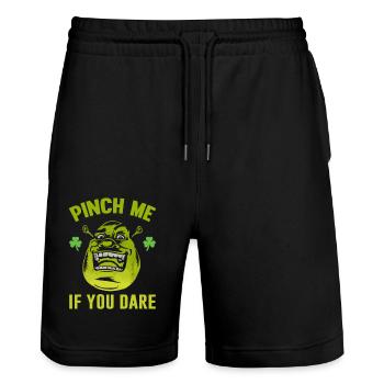 Pinch Me If You Dare St. Patrick's Day - Stanley/Stella Trainer Unisex Organic Jogging Shorts - black - Front - Nik (191cm) & Marisol (170cm)