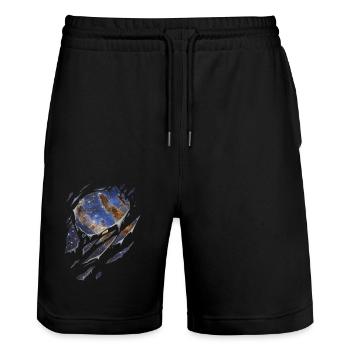 Astronomie Hand of god nebula galaxy zerrissen - Stanley/Stella Unisex Bio Joggingshorts Trainer  - Schwarz - Vorne - Nik (191cm) & Marisol (170cm)