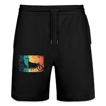 Lastenfahrrad Lastenrad Cargo Bike Cargobike - Stanley/Stella Trainer Unisex Organic Jogging Shorts - black - Front - Nik (191cm) & Marisol (170cm)