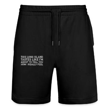 Dieser Long Island Eistee schmeckt lustig und trinkt Wein - Stanley/Stella Unisex Bio Joggingshorts Trainer  - Schwarz - Vorne - Nik (191cm) & Marisol (170cm)