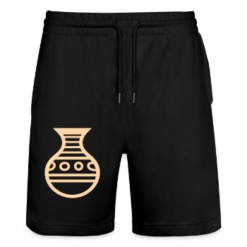 Poterie - Short de jogging bio TRAINER Stanley/Stella unisexe - noir - Devant - Nik (191cm) & Marisol (170cm)