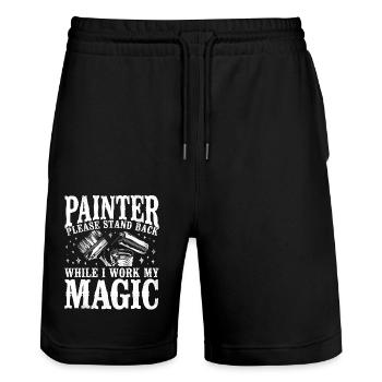 House Painter Decorator Painter - Stanley/Stella Trainer Unisex Organic Jogging Shorts - black - Front - Nik (191cm) & Marisol (170cm)