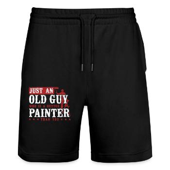House Painter Decorator Retirement - Stanley/Stella Unisex Bio Joggingshorts Trainer  - Schwarz - Vorne - Nik (191cm) & Marisol (170cm)