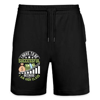 I Have To Be Successful Because I Am High Class - Stanley/Stella Trainer Unisex Organic Jogging Shorts - black - Front - Nik (191cm) & Marisol (170cm)