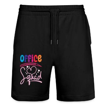 School Secretary Office squad - Stanley/Stella Trainer Unisex Organic Jogging Shorts - black - Front - Nik (191cm) & Marisol (170cm)