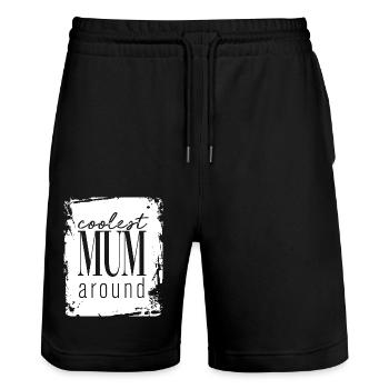 Beste Mama - Stanley/Stella Unisex Bio Joggingshorts Trainer  - Schwarz - Vorne - Nik (191cm) & Marisol (170cm)
