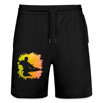 Taekwondo - Stanley/Stella Unisex Bio Joggingshorts Trainer  - Schwarz - Vorne - Nik (191cm) & Marisol (170cm)