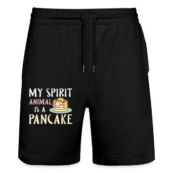 Pancake Lover Kids My Spirit - Short de jogging bio TRAINER Stanley/Stella unisexe - noir - Devant - Nik (191cm) & Marisol (170cm)