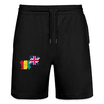 Guinée Drapeau du Royaume-Uni Guinée britannique - Short de jogging bio TRAINER Stanley/Stella unisexe - noir - Devant - Nik (191cm) & Marisol (170cm)