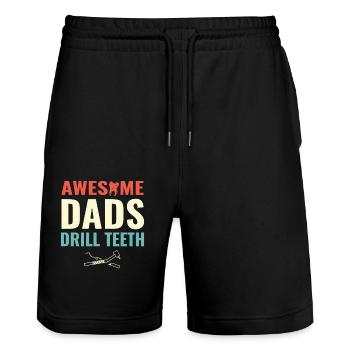 Awesome Dads Drill Teeth Dentiste Dentisterie Dentaire - Short de jogging bio TRAINER Stanley/Stella unisexe - noir - Devant - Nik (191cm) & Marisol (170cm)