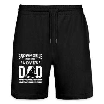 Snowmobile Racing Lover Dad The Idol Snowboarding - Stanley/Stella Unisex Bio Joggingshorts Trainer  - Schwarz - Vorne - Nik (191cm) & Marisol (170cm)