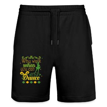 irishdance - Stanley/Stella Unisex Bio Joggingshorts Trainer  - Schwarz - Vorne - Nik (191cm) & Marisol (170cm)