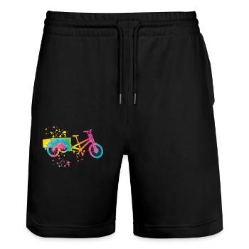 Heavy Duty Bike Cargo Bike Cargo Bike Cargo Bike - Stanley/Stella Trainer Unisex Organic Jogging Shorts - black - Front - Nik (191cm) & Marisol (170cm)