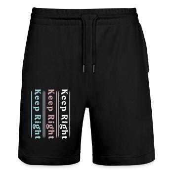 Stay right - Stanley/Stella Trainer Unisex Organic Jogging Shorts - black - Front - Nik (191cm) & Marisol (170cm)