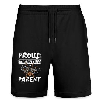Proud Tarantula Parents - Stanley/Stella Unisex Bio Joggingshorts Trainer  - Schwarz - Vorne - Nik (191cm) & Marisol (170cm)
