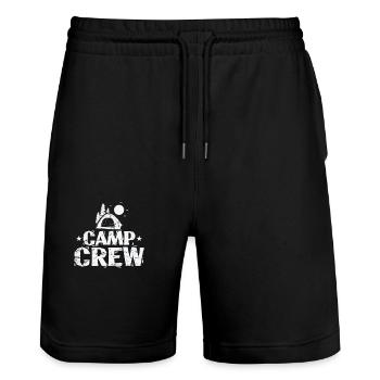 Camp Crew Vacation Mountains Freedom - Stanley/Stella Trainer Unisex Organic Jogging Shorts - black - Front - Nik (191cm) & Marisol (170cm)