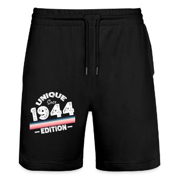 Unique depuis 1944 Edition Anniversaire Vintage 1944 - Short de jogging bio TRAINER Stanley/Stella unisexe - noir - Devant - Nik (191cm) & Marisol (170cm)