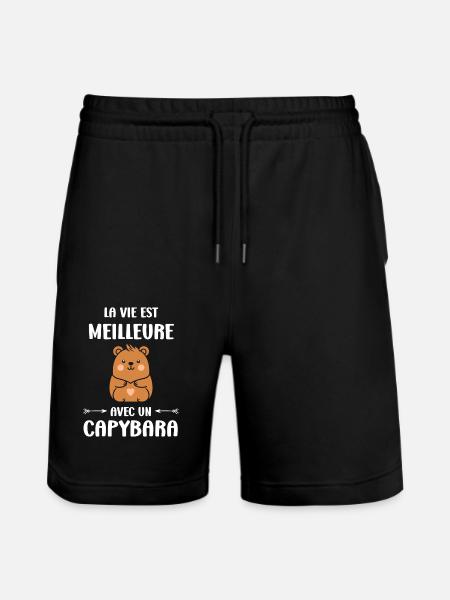 Humour Capybara - Short de jogging bio TRAINER Stanley/Stella unisexe - noir