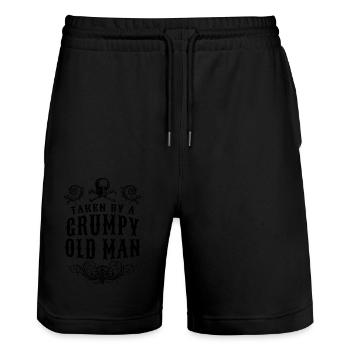 Aufgenommen von einem mürrischen alten Mann, Valentinstags-Ehefrau - Stanley/Stella Unisex Bio Joggingshorts Trainer  - Schwarz - Vorne - Nik (191cm) & Marisol (170cm)