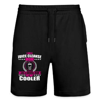 Juice Cleanse Mom - Stanley/Stella Trainer Unisex Organic Jogging Shorts - black - Front - Nik (191cm) & Marisol (170cm)