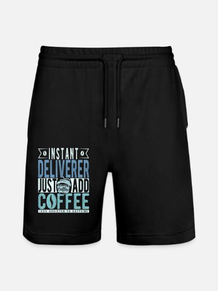 Instant Deliverer Just Add Coffee - Stanley/Stella Trainer Unisex Organic Jogging Shorts - black