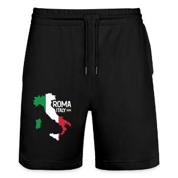 Roma Italie Rome Carte Régions Italie - Short de jogging bio TRAINER Stanley/Stella unisexe - noir - Devant - Nik (191cm) & Marisol (170cm)