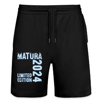 Matura Jeunes Filles Femmes et Hommes Matura 2024 - Short de jogging bio TRAINER Stanley/Stella unisexe - noir - Devant - Nik (191cm) & Marisol (170cm)