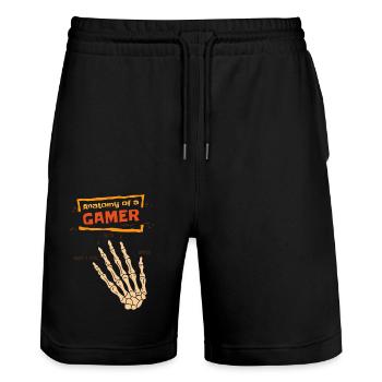 Anatomy Of A Gamer Skeleton Hand Funny Men Boys - Stanley/Stella Trainer Unisex Organic Jogging Shorts - black - Front - Nik (191cm) & Marisol (170cm)