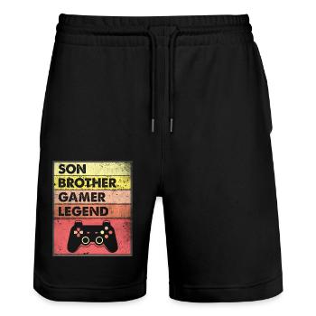 Gaming-Geschenke für Teenager Jungen 8-16 Jahre alt - Stanley/Stella Unisex Bio Joggingshorts Trainer  - Schwarz - Vorne - Nik (191cm) & Marisol (170cm)