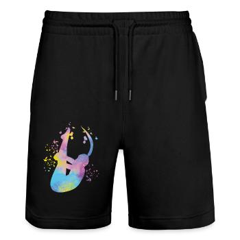 Diving, Synchronized Diving, Artistic Jumping - Stanley/Stella Trainer Unisex Organic Jogging Shorts - black - Front - Nik (191cm) & Marisol (170cm)