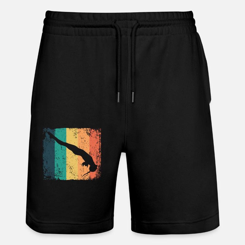 Synchronized Water Diver High Diver - Stanley/Stella Trainer Unisex Organic Jogging Shorts - black