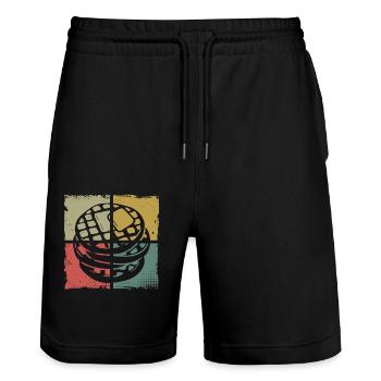 Pancake Lover Kids Retro Vintage - Stanley/Stella Trainer Unisex Organic Jogging Shorts - black - Front - Nik (191cm) & Marisol (170cm)