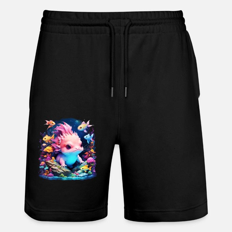 Axolotl - Stanley/Stella Unisex Bio Joggingshorts Trainer  - Schwarz