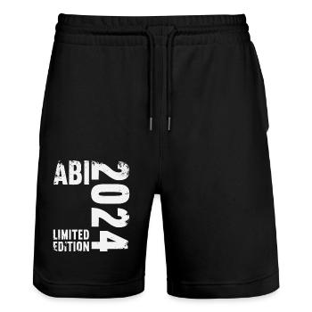 Abitur Jeunes Filles Abi Abitur 2024 - Short de jogging bio TRAINER Stanley/Stella unisexe - noir - Devant - Nik (191cm) & Marisol (170cm)