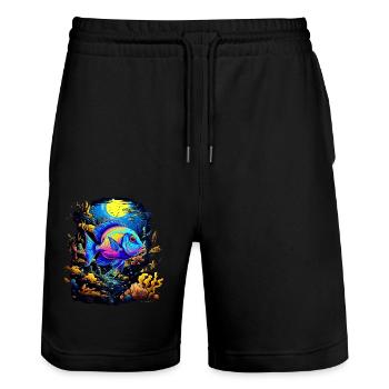 Skalar - Stanley/Stella Unisex Bio Joggingshorts Trainer  - Schwarz - Vorne - Nik (191cm) & Marisol (170cm)