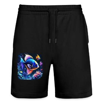 Skalar - Stanley/Stella Unisex Bio Joggingshorts Trainer  - Schwarz - Vorne - Nik (191cm) & Marisol (170cm)