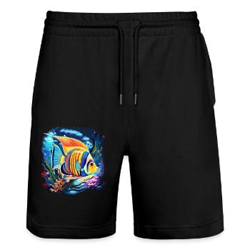 Skalar - Stanley/Stella Unisex Bio Joggingshorts Trainer  - Schwarz - Vorne - Nik (191cm) & Marisol (170cm)
