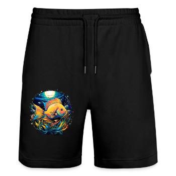 Skalar - Stanley/Stella Unisex Bio Joggingshorts Trainer  - Schwarz - Vorne - Nik (191cm) & Marisol (170cm)