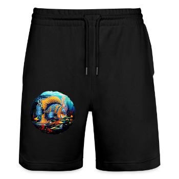 Skalar - Stanley/Stella Unisex Bio Joggingshorts Trainer  - Schwarz - Vorne - Nik (191cm) & Marisol (170cm)