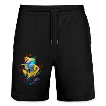 Skalar - Stanley/Stella Unisex Bio Joggingshorts Trainer  - Schwarz - Vorne - Nik (191cm) & Marisol (170cm)