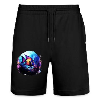 Skalar - Stanley/Stella Unisex Bio Joggingshorts Trainer  - Schwarz - Vorne - Nik (191cm) & Marisol (170cm)