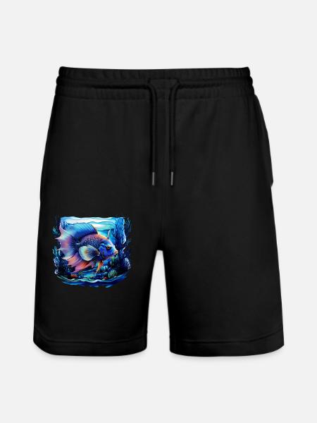 Angelfish - Stanley/Stella Trainer Unisex Organic Jogging Shorts - black