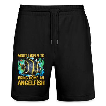Le plus susceptible de ramener un poisson-ange à la maison - Short de jogging bio TRAINER Stanley/Stella unisexe - noir - Devant - Nik (191cm) & Marisol (170cm)