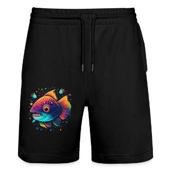 Skalar - Stanley/Stella Unisex Bio Joggingshorts Trainer  - Schwarz - Vorne - Nik (191cm) & Marisol (170cm)