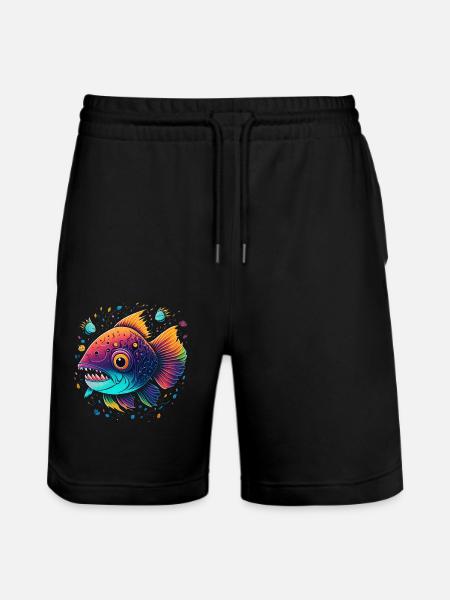 Angelfish - Stanley/Stella Trainer Unisex Organic Jogging Shorts - black