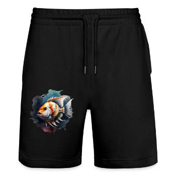 Skalar - Stanley/Stella Unisex Bio Joggingshorts Trainer  - Schwarz - Vorne - Nik (191cm) & Marisol (170cm)