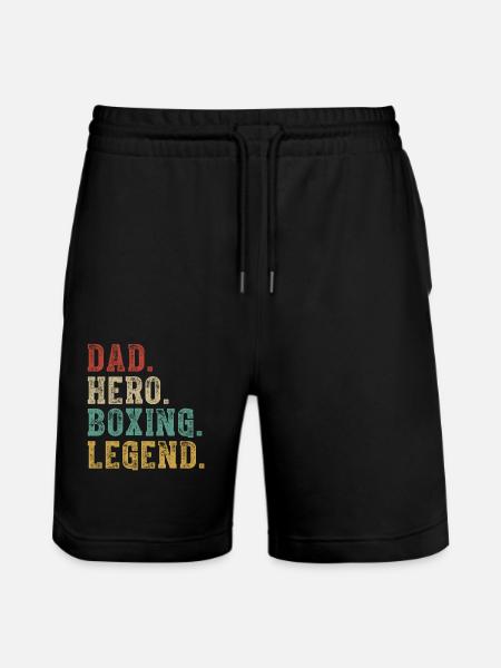 Papa Held Boxlegende - Stanley/Stella Unisex Bio Joggingshorts Trainer - Schwarz